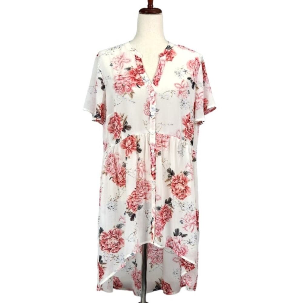 Torrid Lexie Babydoll Chiffon Tunic Top Wandering Floral Women's Size Large New
